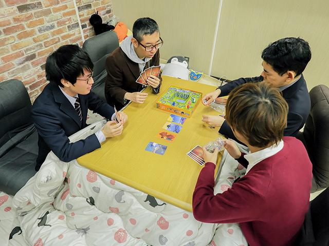 社内ボードゲーム会も頻繁に開催される。ゲーム好きな社員が多いようだ。