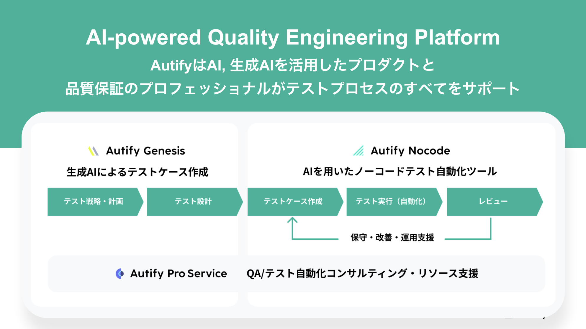 事業内容：AIソフトウェアテスト自動化プラットフォーム