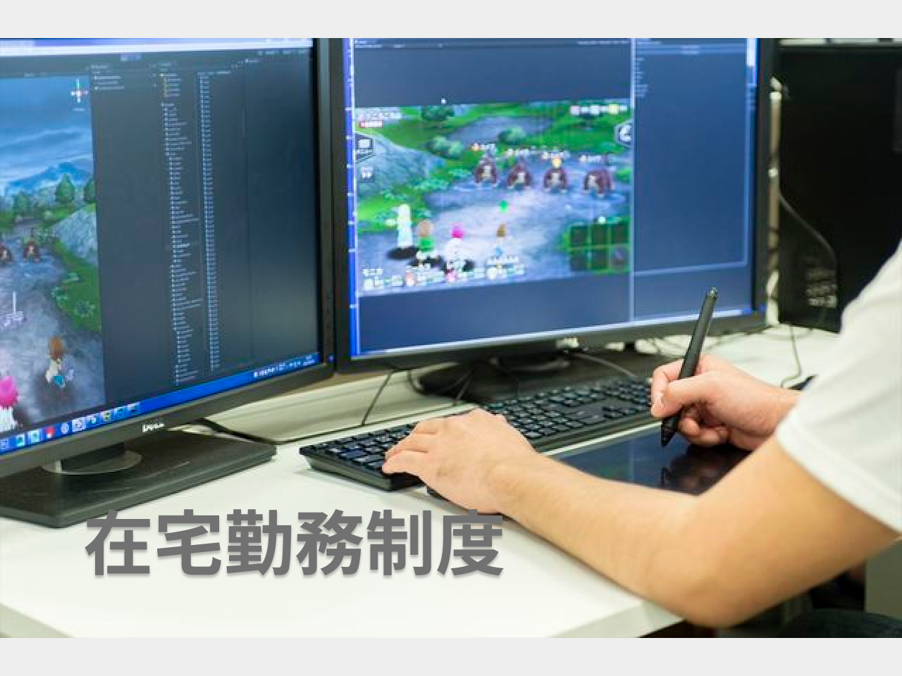 ■在宅勤務制度

在宅勤務手当（7,000円/月）あり。
2020年4月の緊急事態宣言の発令を受け同年7月より「原則 全員在宅勤務」に切り替えました。
通勤が無くなった事によるストレス軽減、また業務効率が向上したケースも多くあることから、会社にとってもメリットが大きいと考えています。
※基本 全員在宅勤務となりますが、バックオフィス部門は必要に応じてオフィス出社が必要となります。