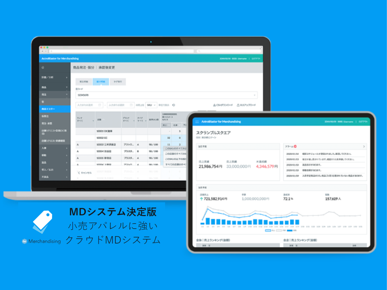 事業内容：小売り向けクラウドERP「クラウドＭＤシステム」