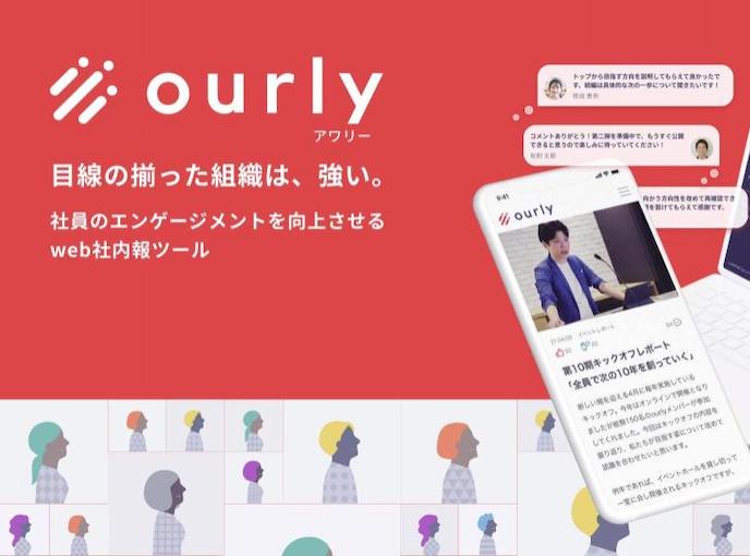 事業内容：ourly : 組織文化を醸成する社内広報で、組織課題を根本的に解決する