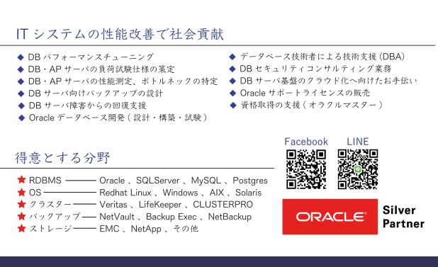 事業内容：ITインフラ（サーバ系）におけるデータベース基盤における技術支援